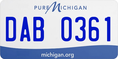 MI license plate DAB0361