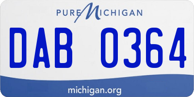 MI license plate DAB0364