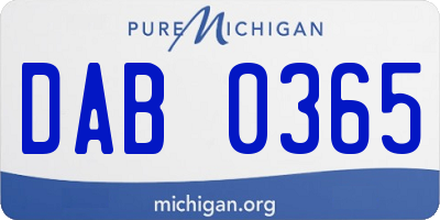 MI license plate DAB0365