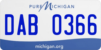 MI license plate DAB0366