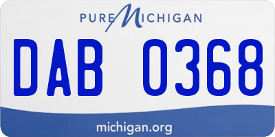 MI license plate DAB0368