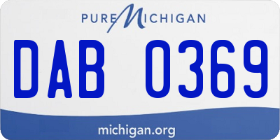 MI license plate DAB0369