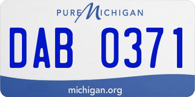 MI license plate DAB0371