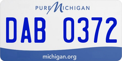 MI license plate DAB0372