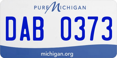 MI license plate DAB0373