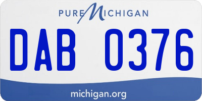 MI license plate DAB0376