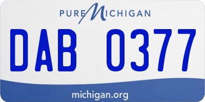 MI license plate DAB0377