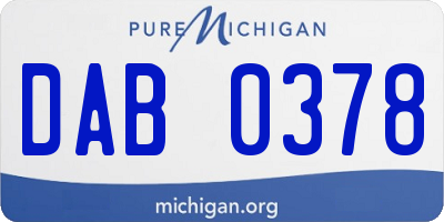 MI license plate DAB0378