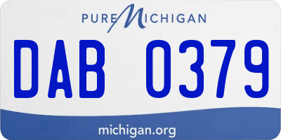 MI license plate DAB0379
