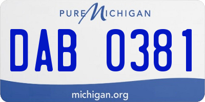 MI license plate DAB0381