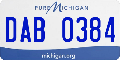 MI license plate DAB0384