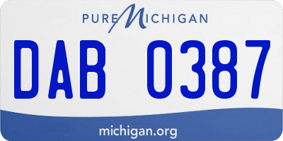 MI license plate DAB0387