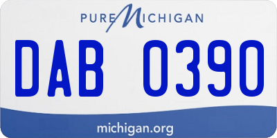 MI license plate DAB0390