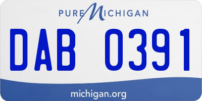 MI license plate DAB0391
