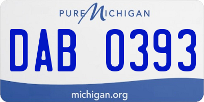 MI license plate DAB0393