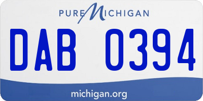 MI license plate DAB0394
