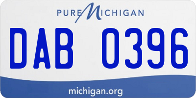 MI license plate DAB0396
