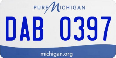 MI license plate DAB0397