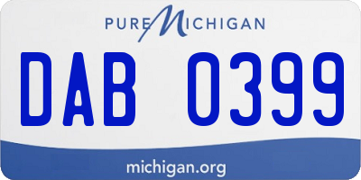 MI license plate DAB0399