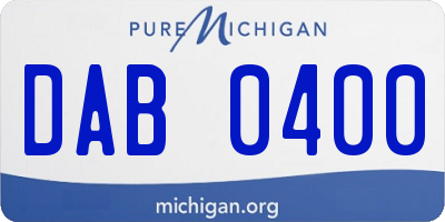 MI license plate DAB0400