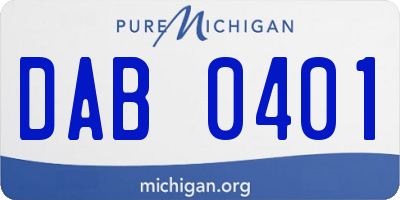 MI license plate DAB0401