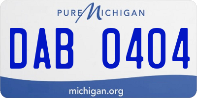 MI license plate DAB0404