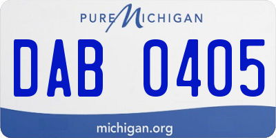 MI license plate DAB0405