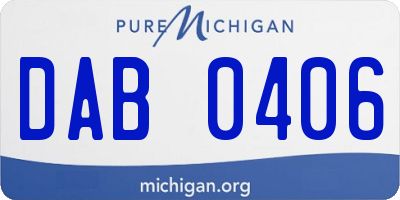 MI license plate DAB0406