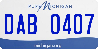 MI license plate DAB0407