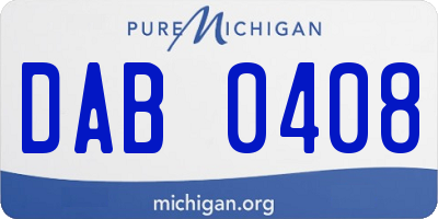 MI license plate DAB0408