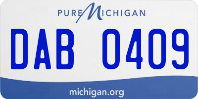 MI license plate DAB0409