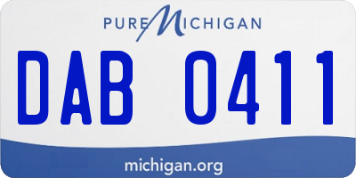 MI license plate DAB0411