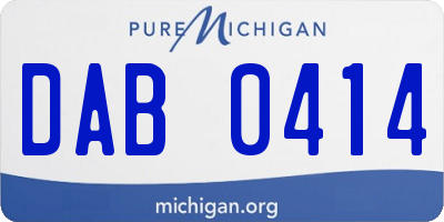 MI license plate DAB0414