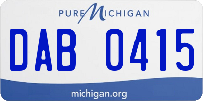 MI license plate DAB0415