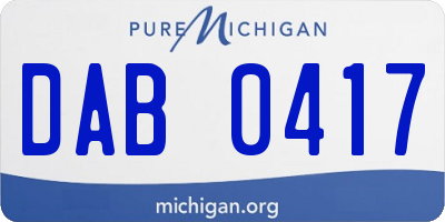 MI license plate DAB0417