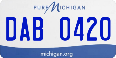 MI license plate DAB0420
