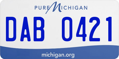 MI license plate DAB0421