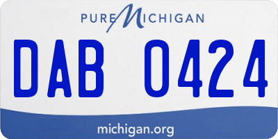 MI license plate DAB0424