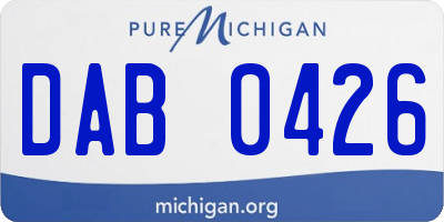 MI license plate DAB0426