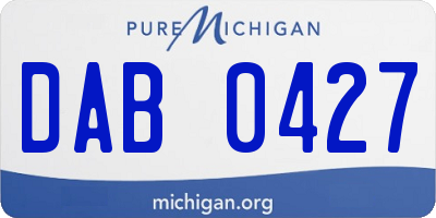 MI license plate DAB0427