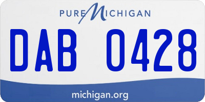 MI license plate DAB0428