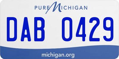 MI license plate DAB0429