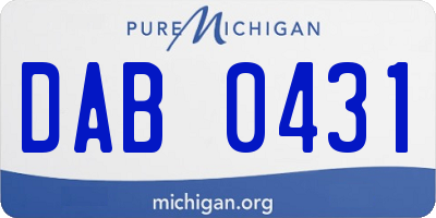 MI license plate DAB0431