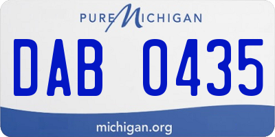 MI license plate DAB0435