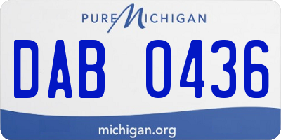 MI license plate DAB0436