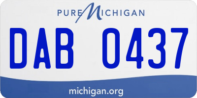 MI license plate DAB0437