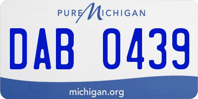 MI license plate DAB0439