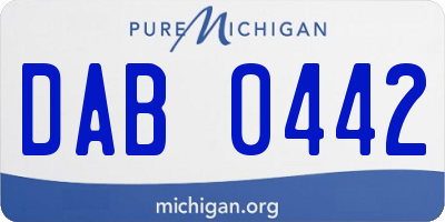 MI license plate DAB0442