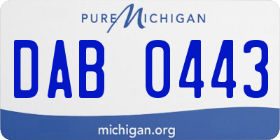 MI license plate DAB0443