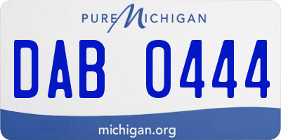 MI license plate DAB0444